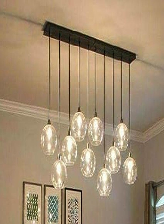Kinis Clear Doom 10 Lights for Living Room Chandelier Hanging Lamp for Dining Room Bedroom Restaurant Bar (with Bulb) - Image 1